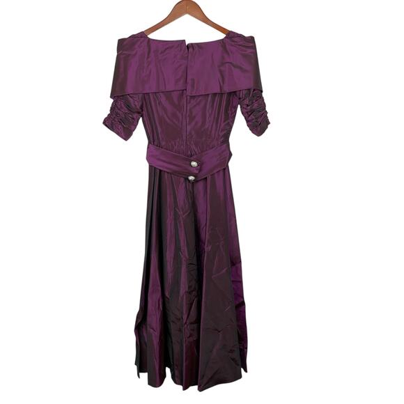 Vintage Jordan Fashions Formal Dress Purple Maxi Belted Women's 3 (Modern 0) - Picture 6 of 10